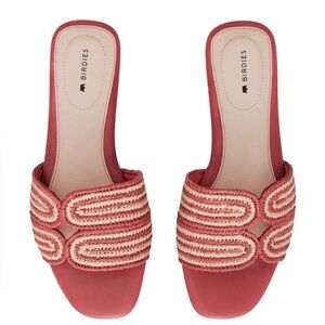 Birdies Terracotta Kiwi Raffia Slide Sandals 8.5
